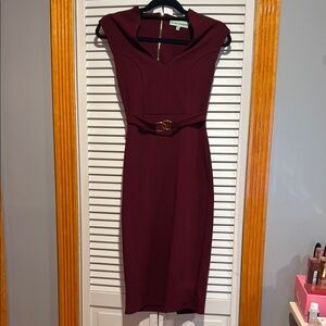 Almost Famous Red Sheath Dress with Cowl Neck